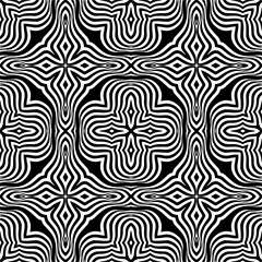 Vector pattern in geometric ornamental style. Black and white color.Seamless pattern.