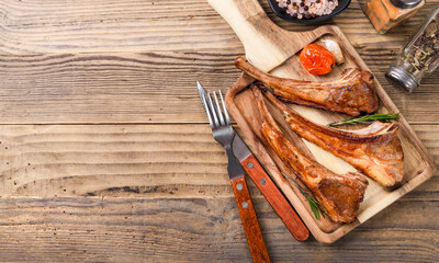 Fresh delicacy Tomahawk lamb chops