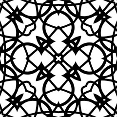 Naklejka premium Vector pattern in geometric ornamental style. Black and white color.Seamless pattern.