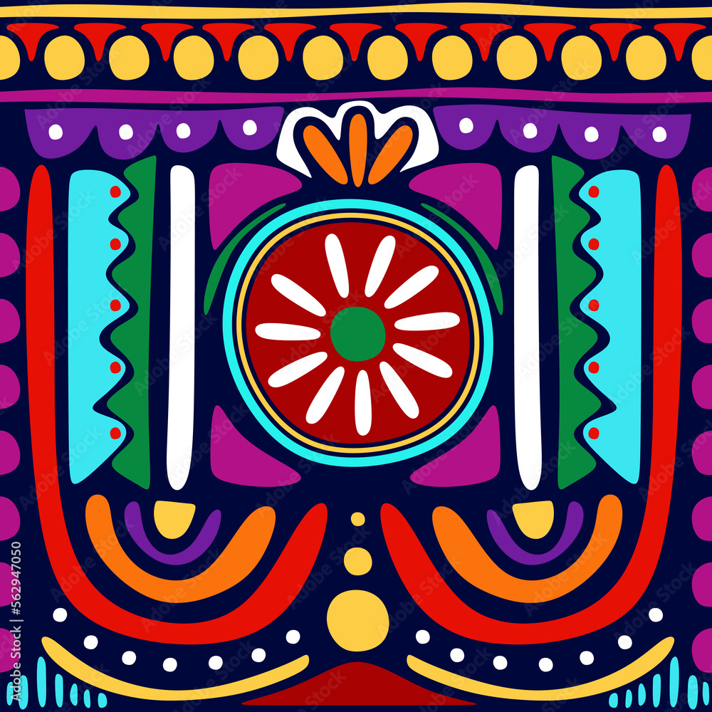 Poster hand drawing of abstract circle seamless pattern.