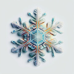 snowflake close, macro , generative AI  - obrazy, fototapety, plakaty