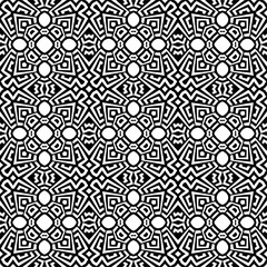 Fototapeta premium Vector pattern in geometric ornamental style. Black and white color.Seamless pattern.