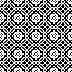 Vector pattern in geometric ornamental style. Black and white color.Seamless pattern.