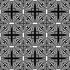 Vector pattern in geometric ornamental style. Black and white color.Seamless pattern.