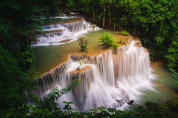waterfall in the deep jungle in thailand