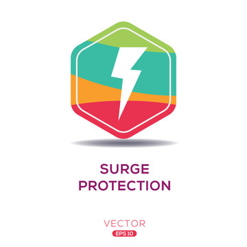 Creative (Surge Protection) Icon, Vector Sign.