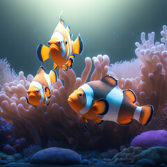 clown fish in its natural habitat, generative AI