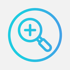 Obraz premium Zoom in icon in gradient style about essentials, use for website mobile app presentation