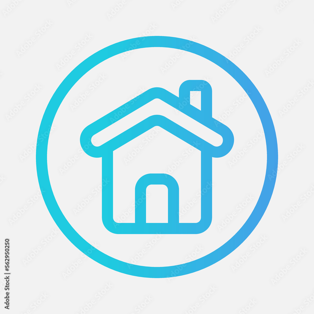 Wall mural home icon in gradient style about essentials, use for website mobile app presentation