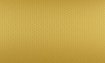 3D render : embossed abstract pattern engraved on gold surface