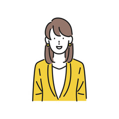 ビジネスシーン：ビジネスウーマンの上半身イラスト