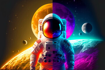 Obraz na płótnie Canvas Breathtaking View of the space,astronaut look at the universe. Generative AI