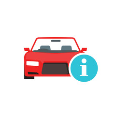 Car info icon vector, vehicle auto instruction information symbol flat notice, automobile specification details sign, characteristic tutorial description graphic, history data inform image clipart