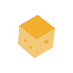 piece of cheese cube illustration 
