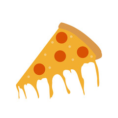 pizza slice mozzarella with sausage illustration