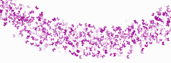 White background with pink confetti butterflies.