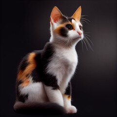 Japanese Bobtail. Cat Breeds. Adorable image of a cat with sparkling eyes 