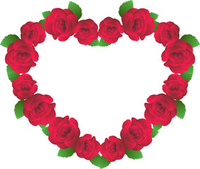 red rose flower heart shape frame 2023011905