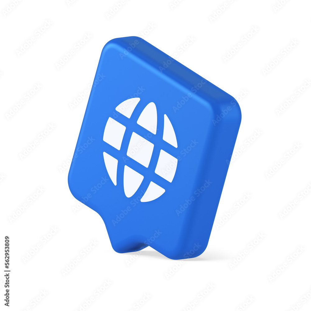 Aufkleber internet connection global web communication button planet globalization technology 3d speech bubble