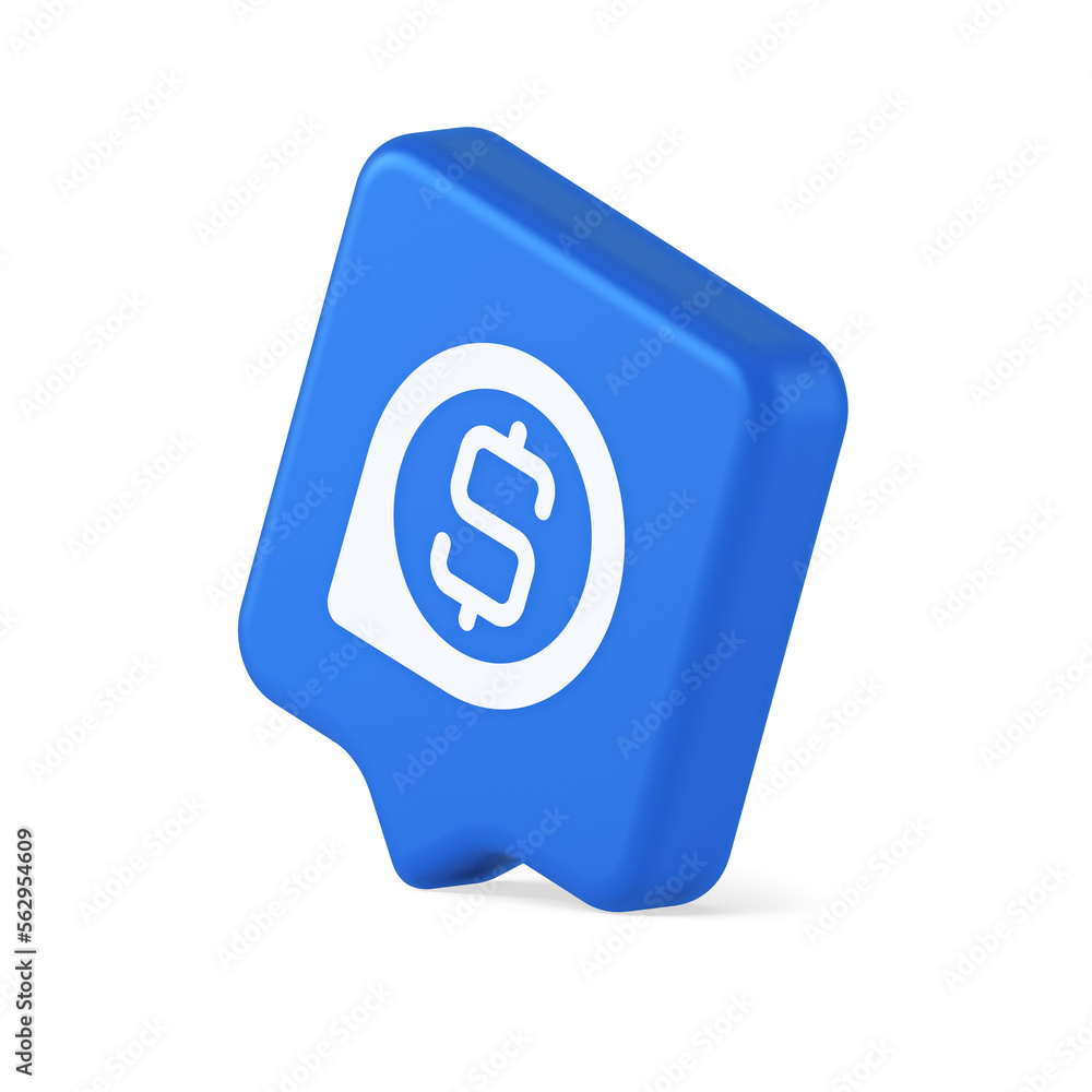 Poster bank money exchange map pin pointer button cash location dollar symbol web app design 3d speech bubb