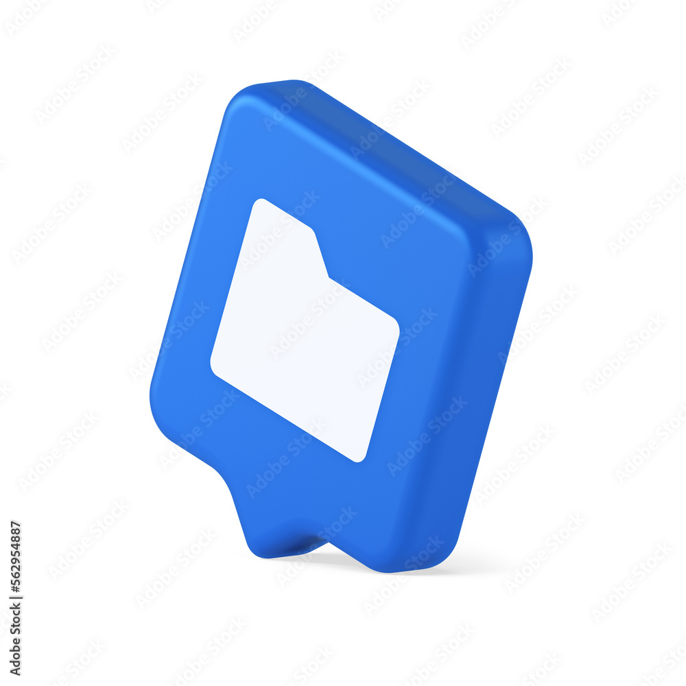 Poster file folder archive directory button cyberspace digital document storage organizing 3d speech bubble