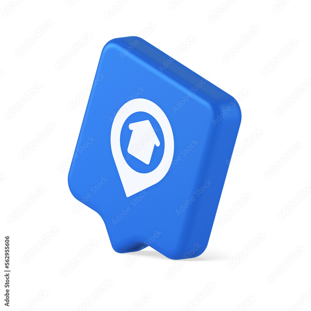 Poster urban building location find button house map pin web application 3d realistic speech bubble icon