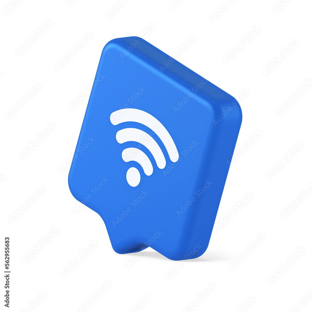 Poster wi fi internet connection button high speed wireless cyberspace digital network 3d speech bubble ico