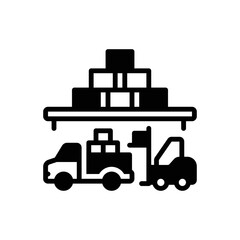 Black solid icon for shipment