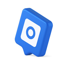 Camera photo video shooting button multimedia content creation web application 3d speech bubble icon