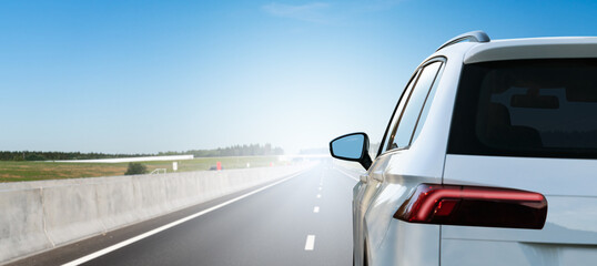 Obraz na płótnie Canvas Car driving on highway