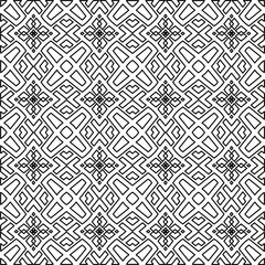 Stylish texture with figures from lines.
Abstract geometric black and white pattern for web page, textures, card, poster, fabric, textile. Monochrome graphic repeating design. 