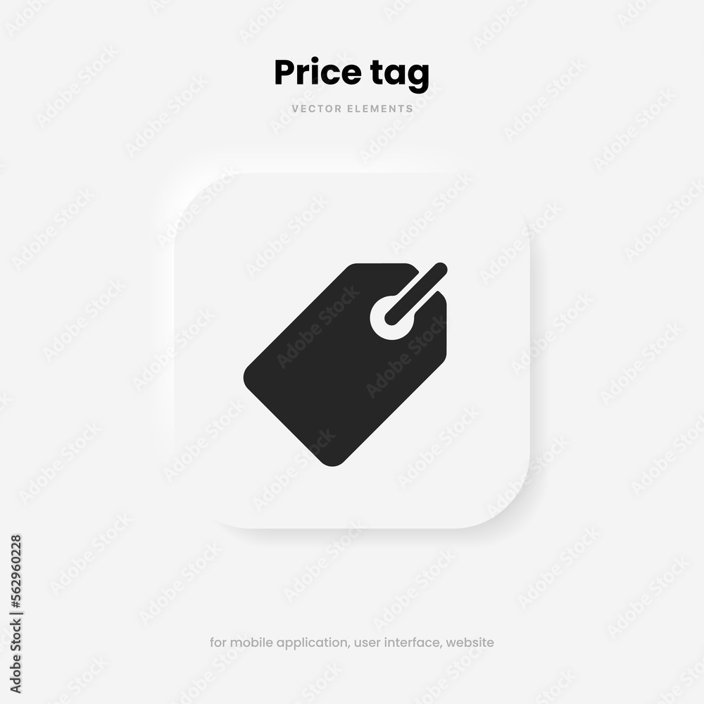 Poster price tag icon on isolated white background with clipping path for ui ux website mobile app. vector 