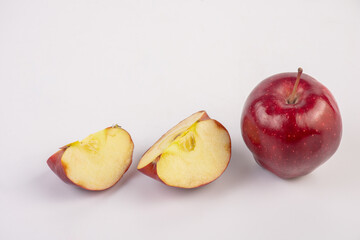 Fresh red apples isolated on white background