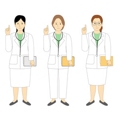 Fototapeta premium A group of female doctor, veterinarian giving a piece of advice