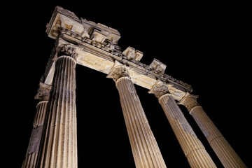 Temple of Apollo in Side Ancient City in Antalya, Turkiye