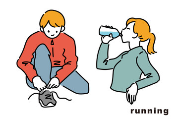 ランニング中の男女