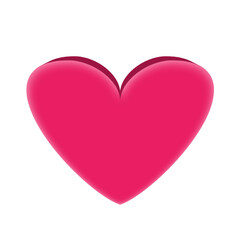 pink heart 3d icon with trendy design