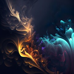 Obraz premium backgrounds, mysterious 3d, sharp, light effects sun fire geometric shape black 