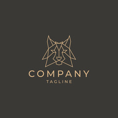 Lynx head geometric logo icon design template © SuryoMono