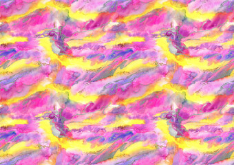 Abstract pattern of the background is hand-drawn with watercolor paints and a silver marker for the design. Decorative watercolor pattern