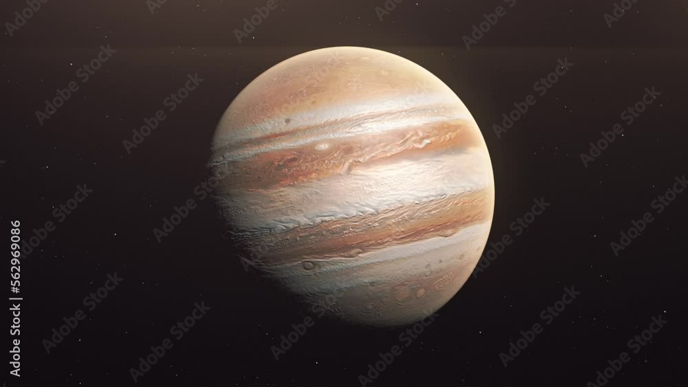 Wall mural jupiter slowly rotating in outer space - animation