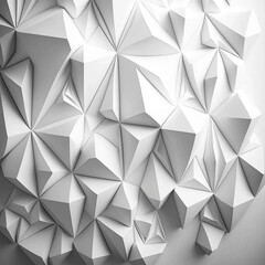 Abstract white 3d polygonal pattern on the wall Generative AI