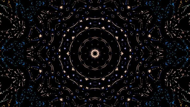 Abstract Kaleidoscope pattern with full colors. Magic mandala. 4k	
