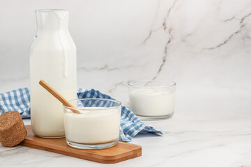 kefir, buttermilk or yogurt with probiotics Healthy, clean eating. Vegan or gluten free diet, Long...