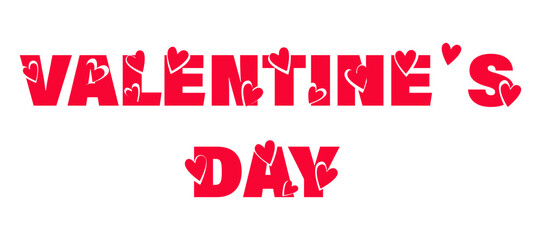 Inscription is Valentine 's Day .Vector illustration on a white background. Isolated