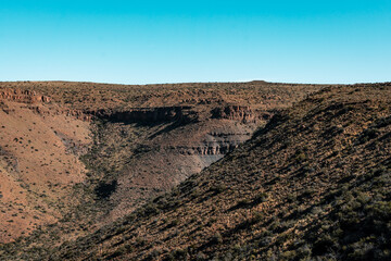 Beautiful landscape of the Karoo National Park in South Africa, half desert