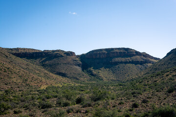 Fototapeta na wymiar Beautiful landscape of the Karoo National Park in South Africa, half desert