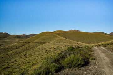 South Africa, Mountain Zebra National Park, landscape with sky