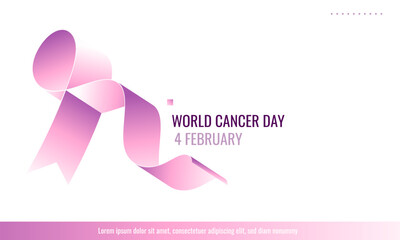 World Cancer Day 4 February concept Banner Background. Vector illustration