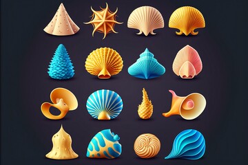 Sea of Icons: Shell-Themed Icons for Website and Graphic Design